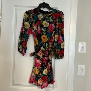 Alice + Olivia Mins Puff sleeve godet dress